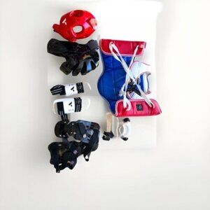 Vision Karate Taekwondo Chest Guard Sparring Helmet Shin Guards Child Small